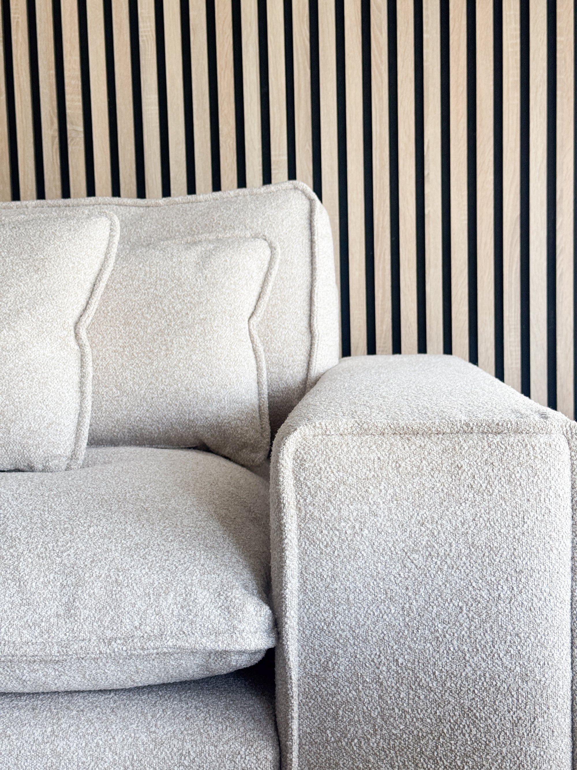 Lounge Sofa Boucle 3-Sitzer, hellbeige