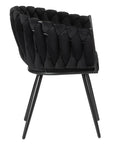 Polsterstuhl mit Armlehne, Samt schwarz