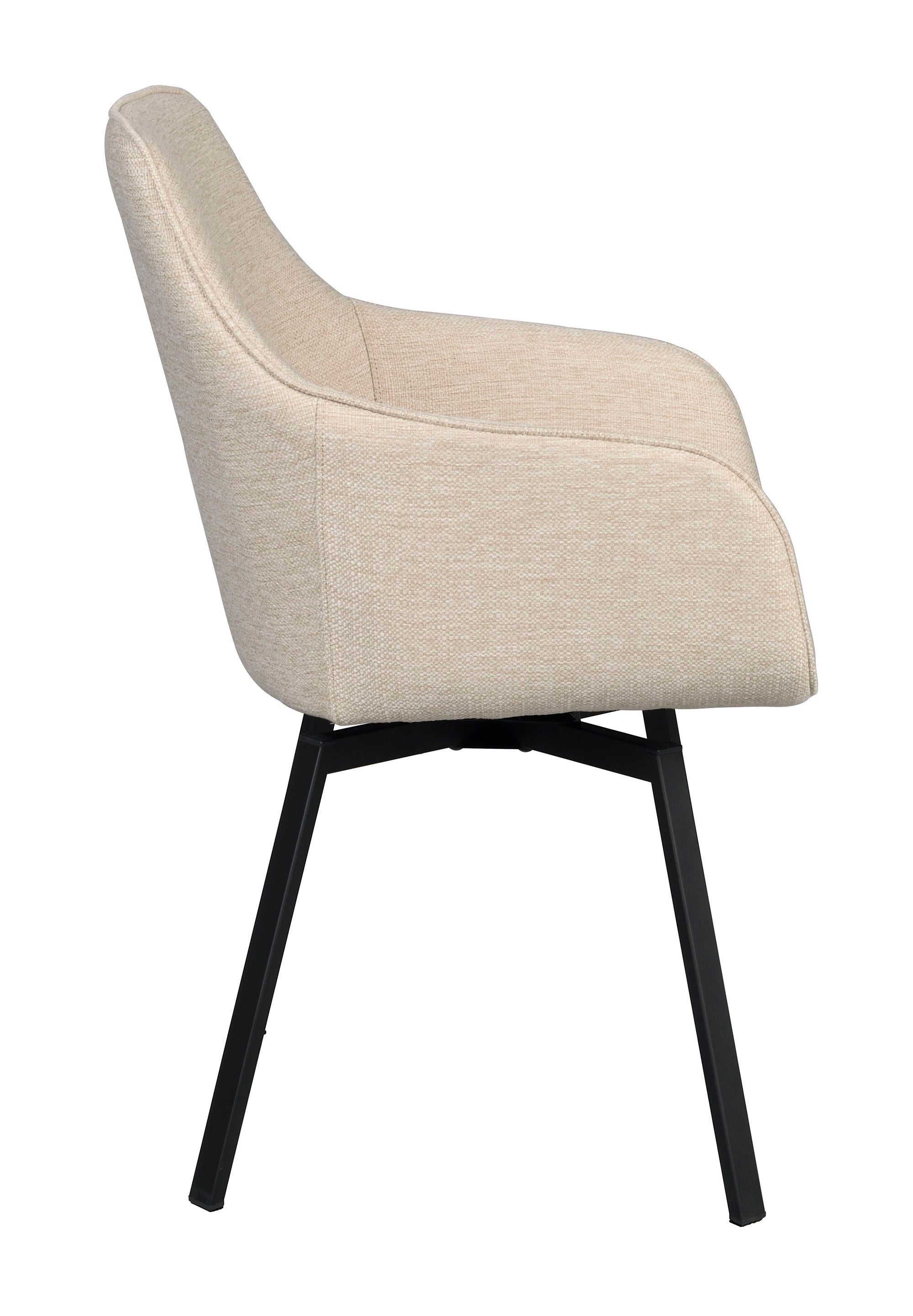 Polsterstuhl Lida mit Armlehne, hellbeige