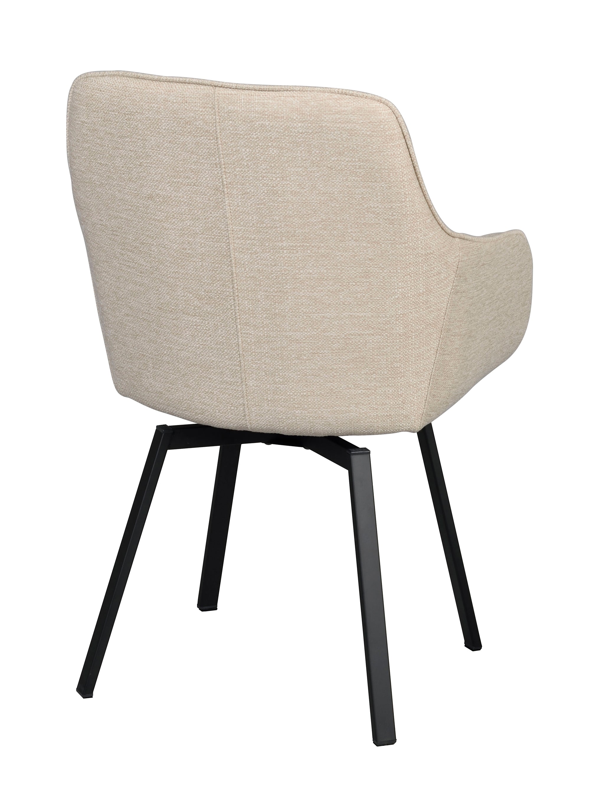 Polsterstuhl Lida mit Armlehne, hellbeige