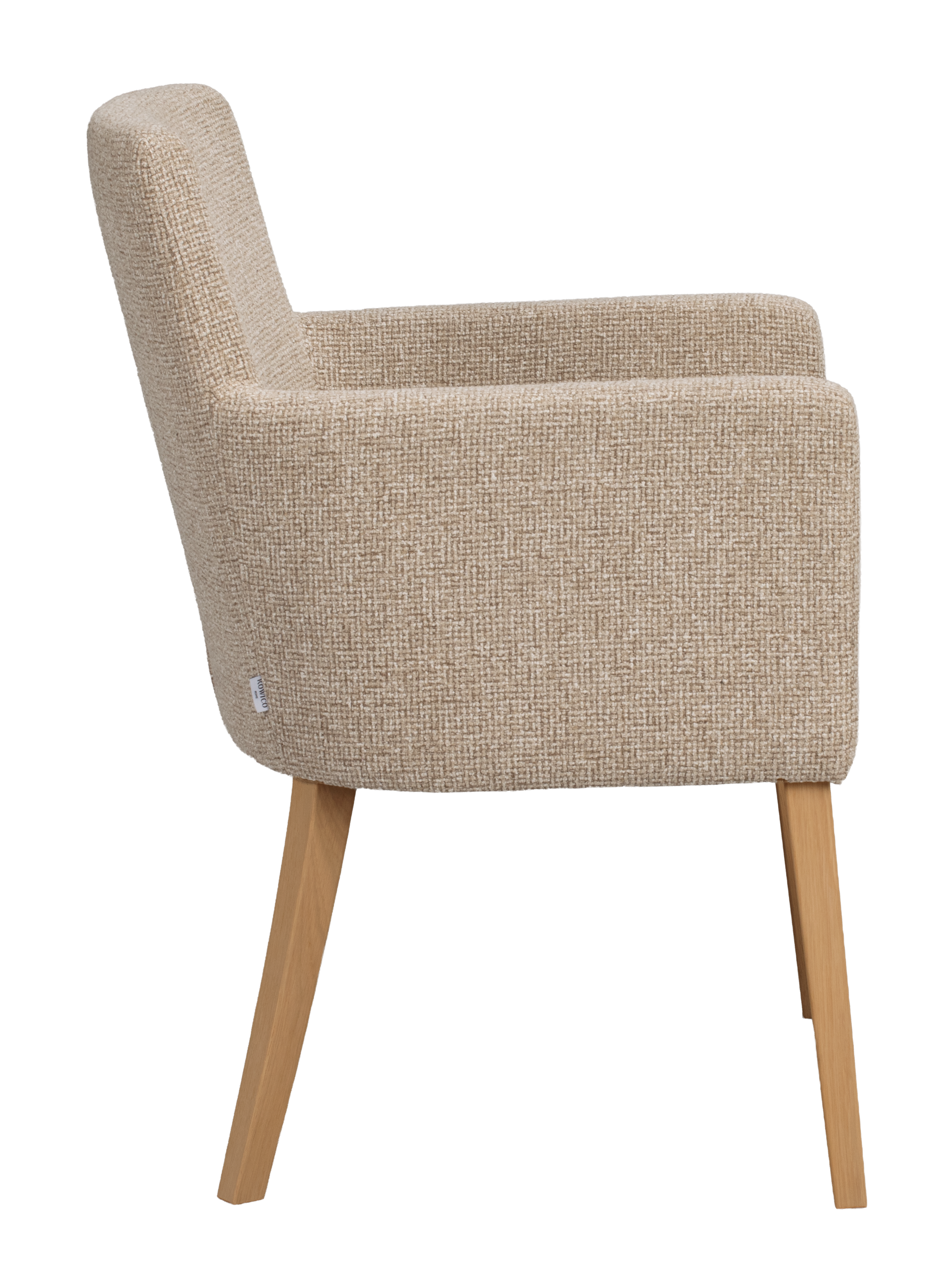 Polsterstuhl Hudson beige, Eiche geölt