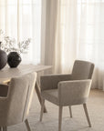 Polsterstuhl Hudson beige, Eiche hell