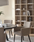Polsterstuhl Hudson beige, Eiche braun