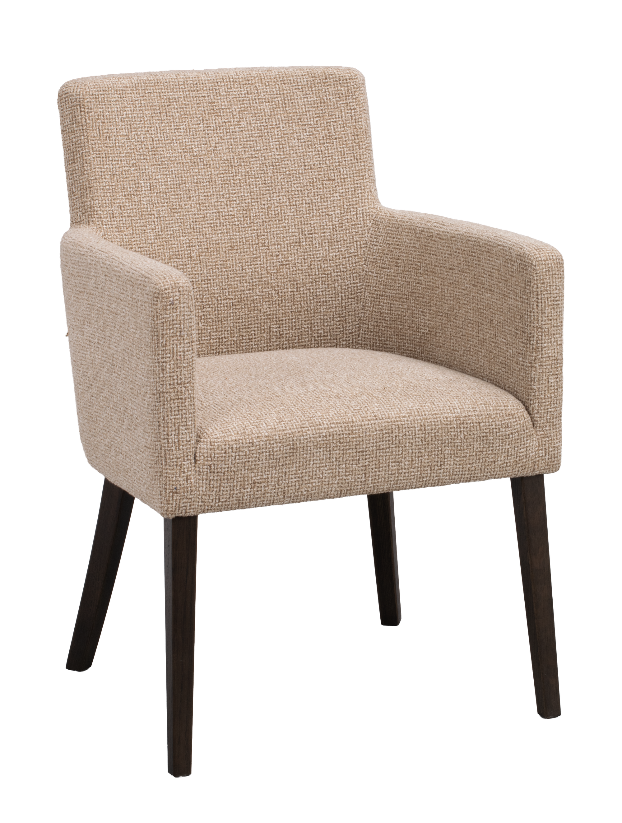 Polsterstuhl Hudson beige, Eiche braun