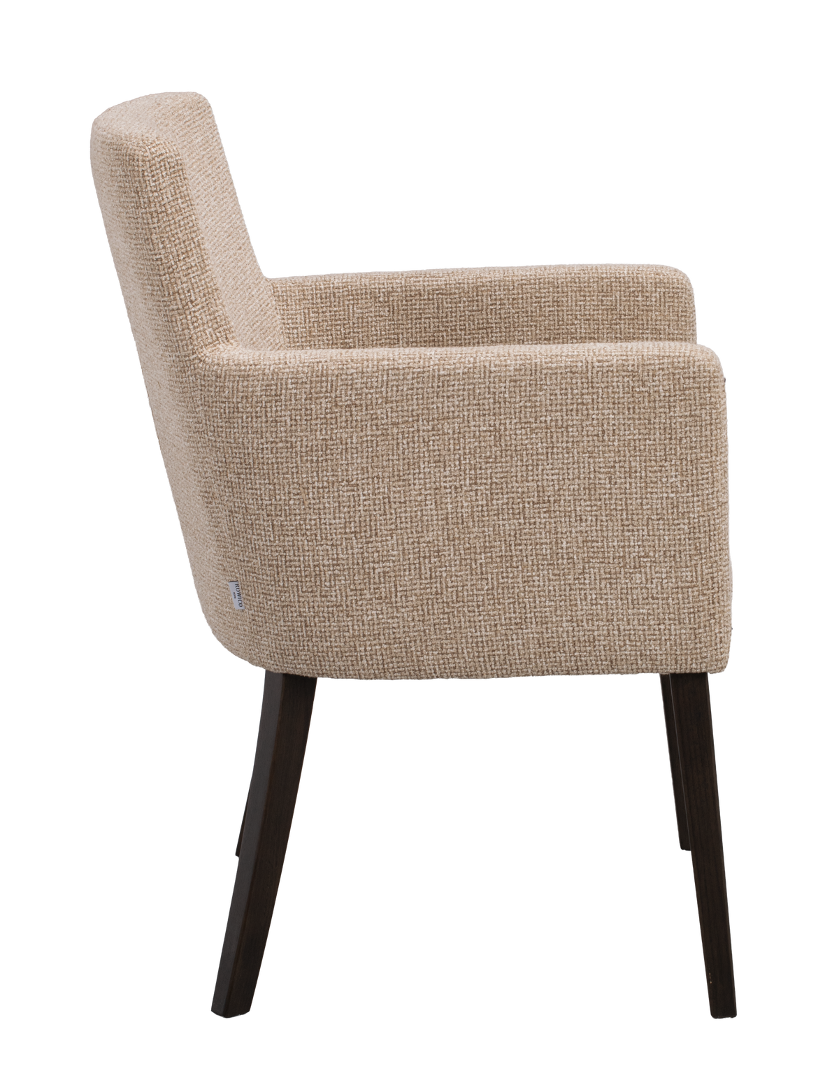 Polsterstuhl Hudson beige, Eiche braun