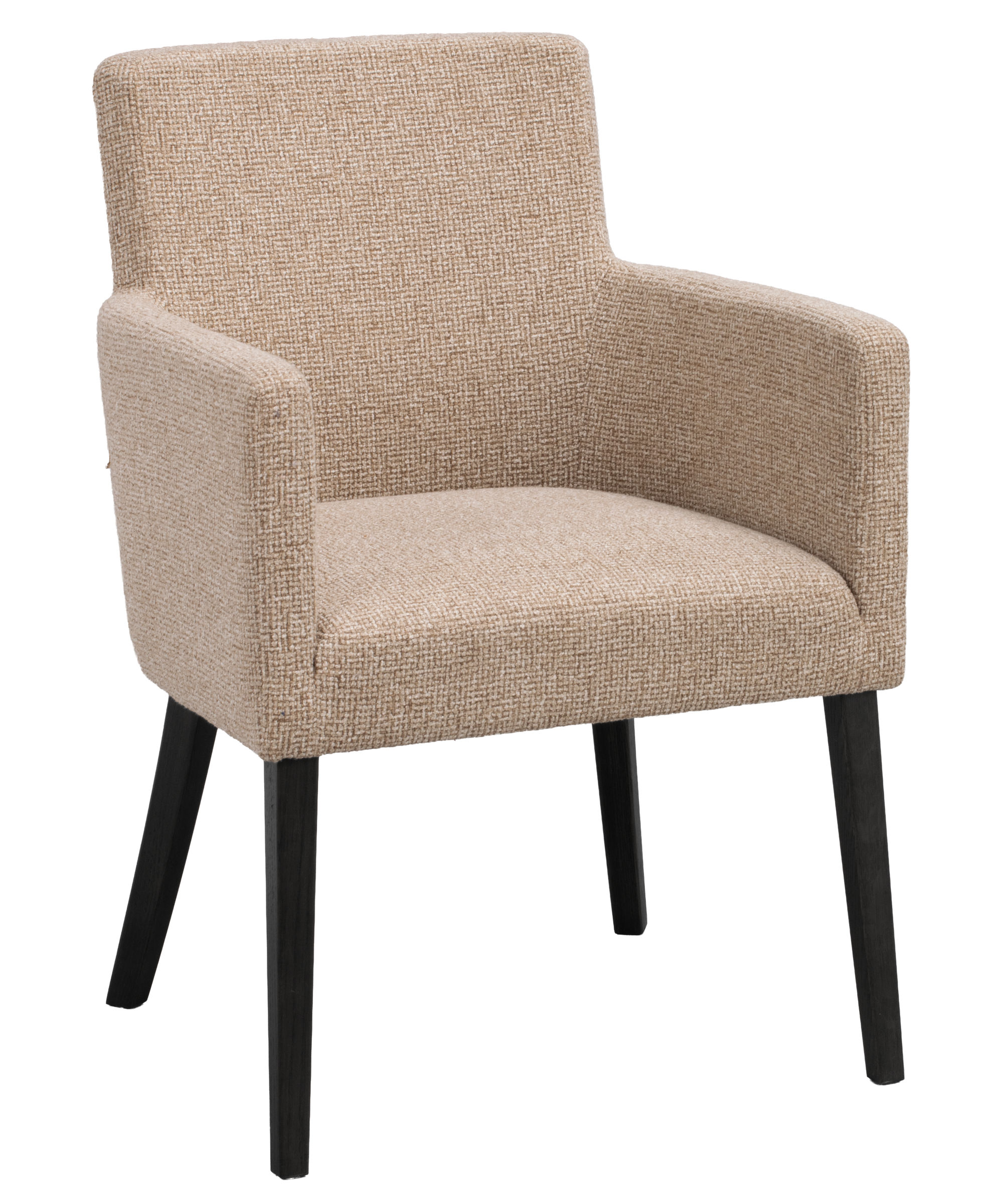 Polsterstuhl Hudson beige, Eiche schwarz