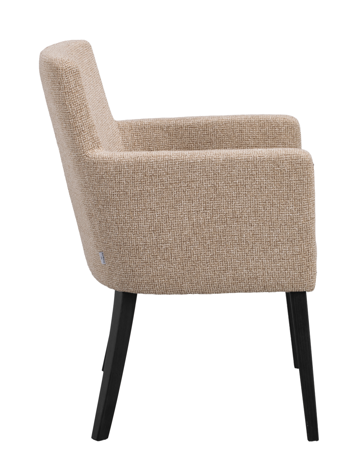 Polsterstuhl Hudson beige, Eiche schwarz