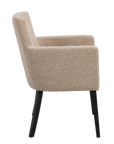 Polsterstuhl Hudson beige, Eiche schwarz