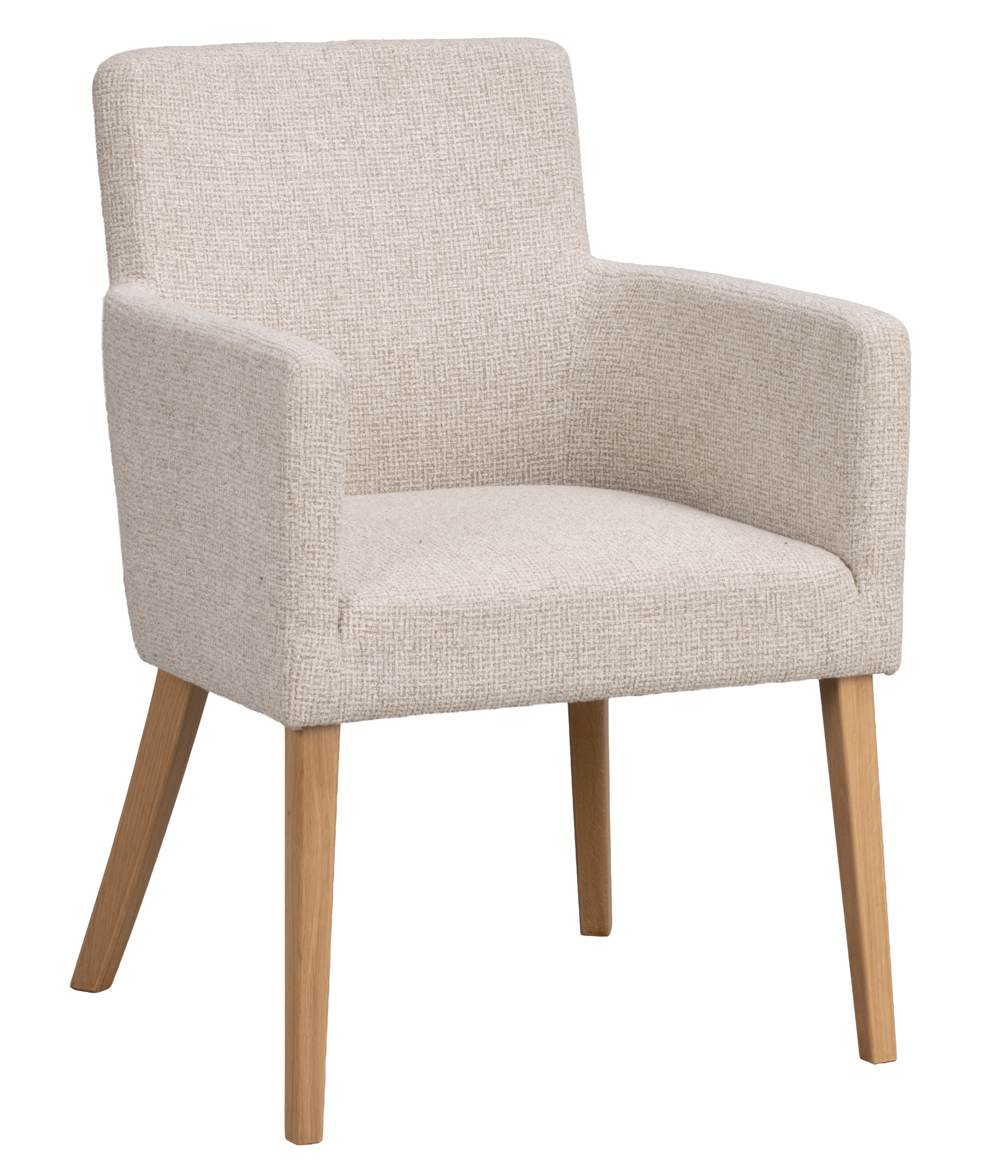 Polsterstuhl Hudson hellbeige, Eiche geölt