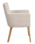 Polsterstuhl Hudson hellbeige, Eiche geölt