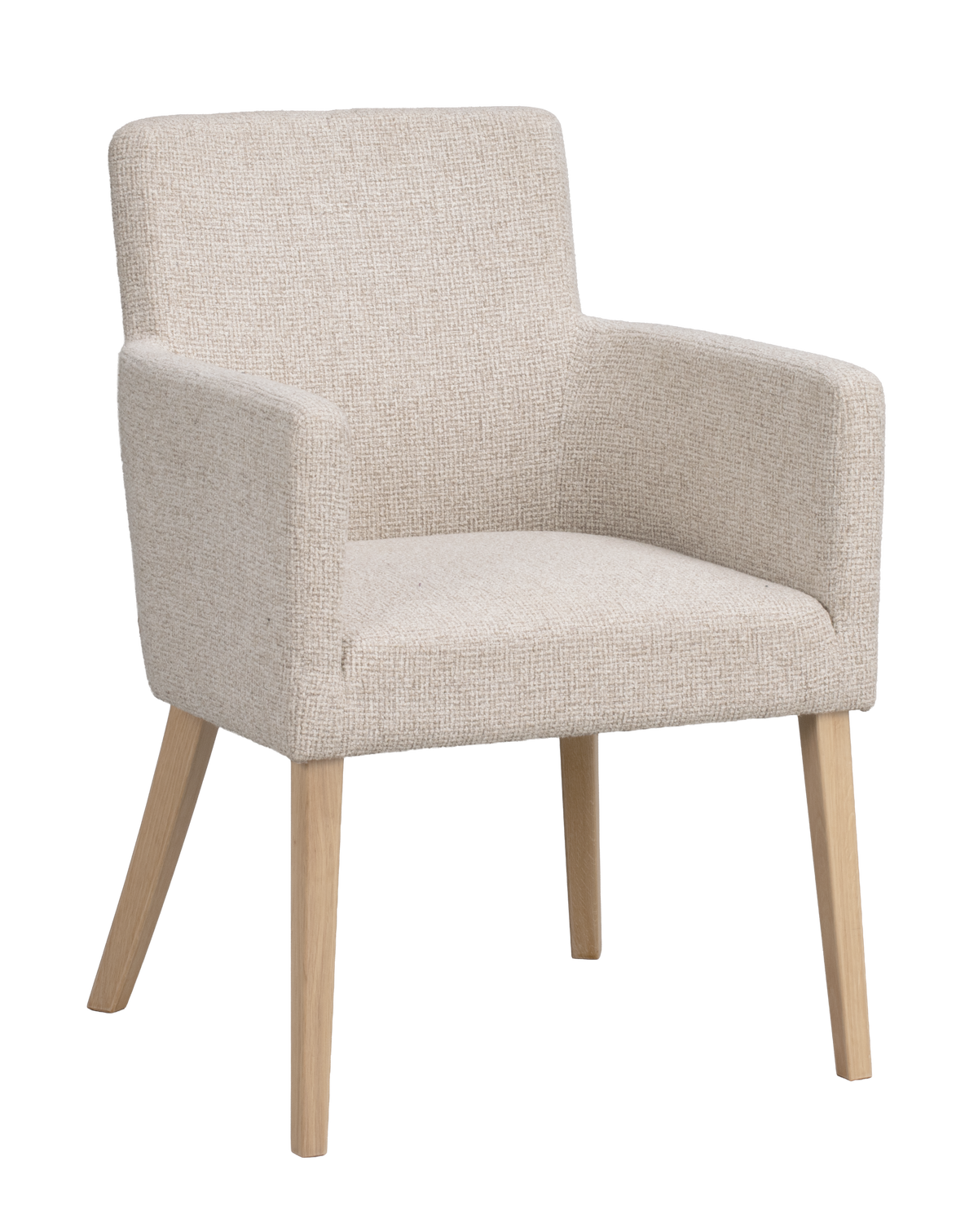 Polsterstuhl Hudson hellbeige, Eiche hell