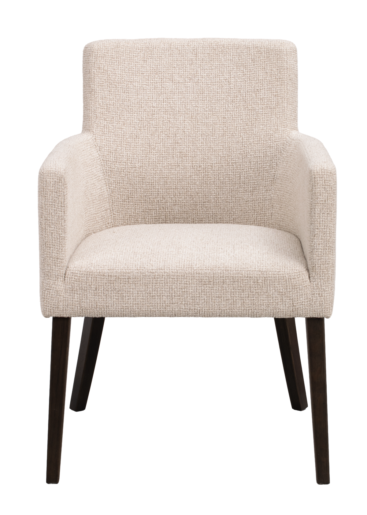 Polsterstuhl Hudson hellbeige, Eiche braun
