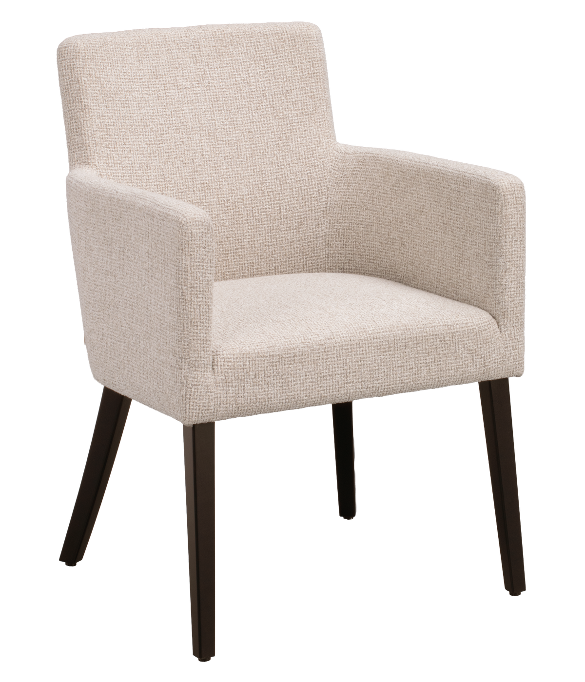 Polsterstuhl Hudson hellbeige, Eiche braun