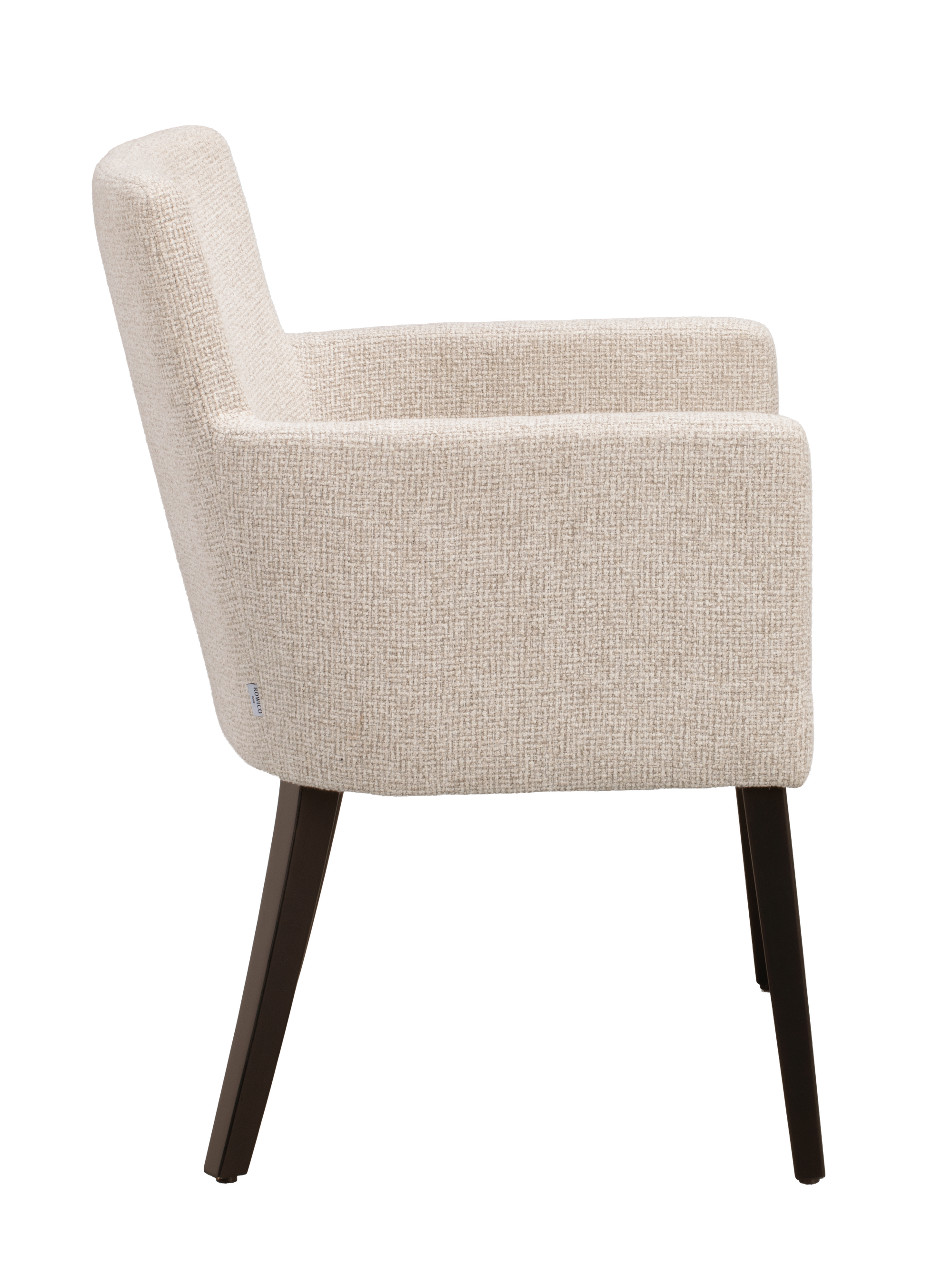 Polsterstuhl Hudson hellbeige, Eiche braun