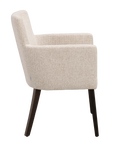Polsterstuhl Hudson hellbeige, Eiche braun