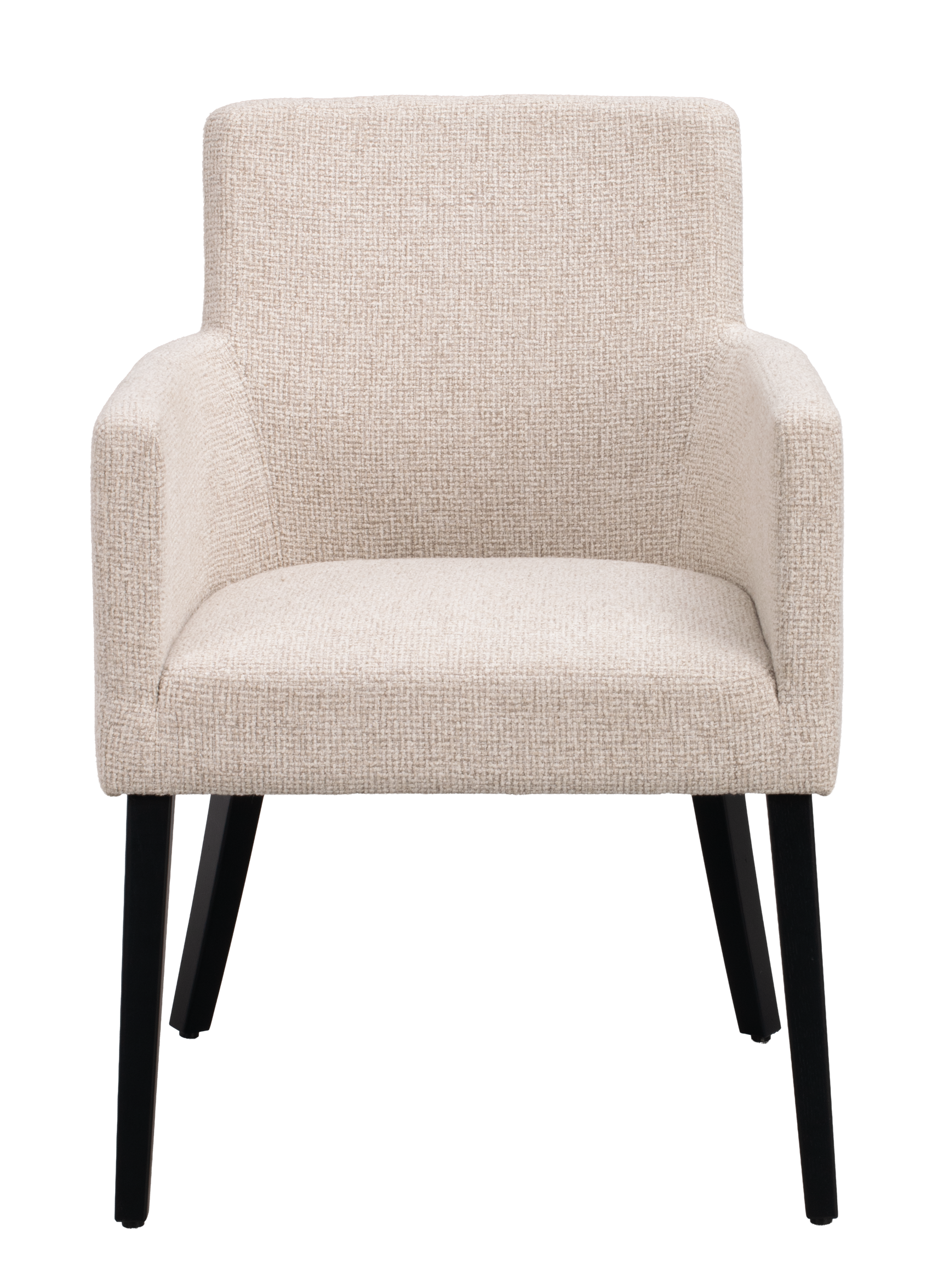 Polsterstuhl Hudson hellbeige, Eiche schwarz