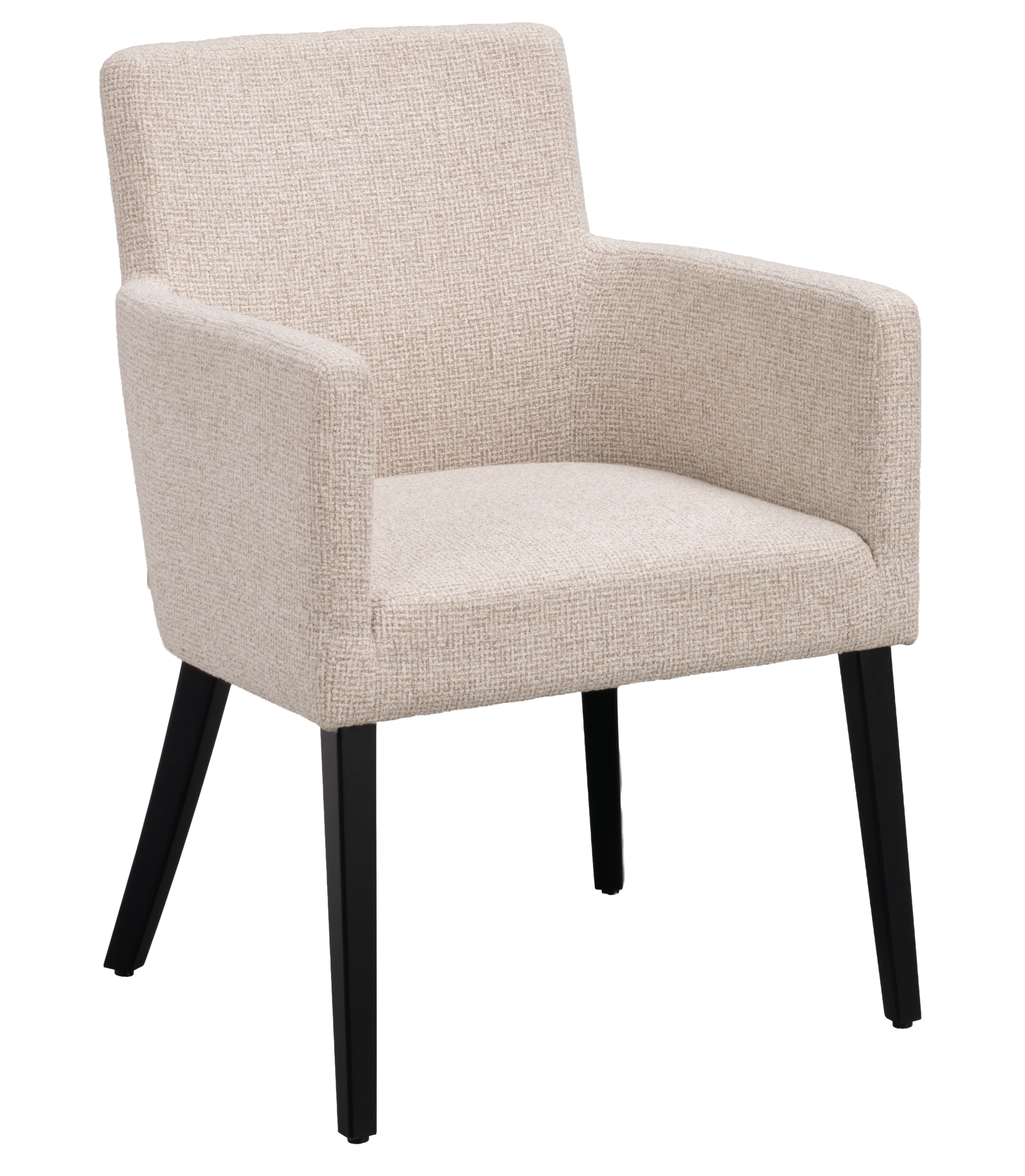Polsterstuhl Hudson hellbeige, Eiche schwarz