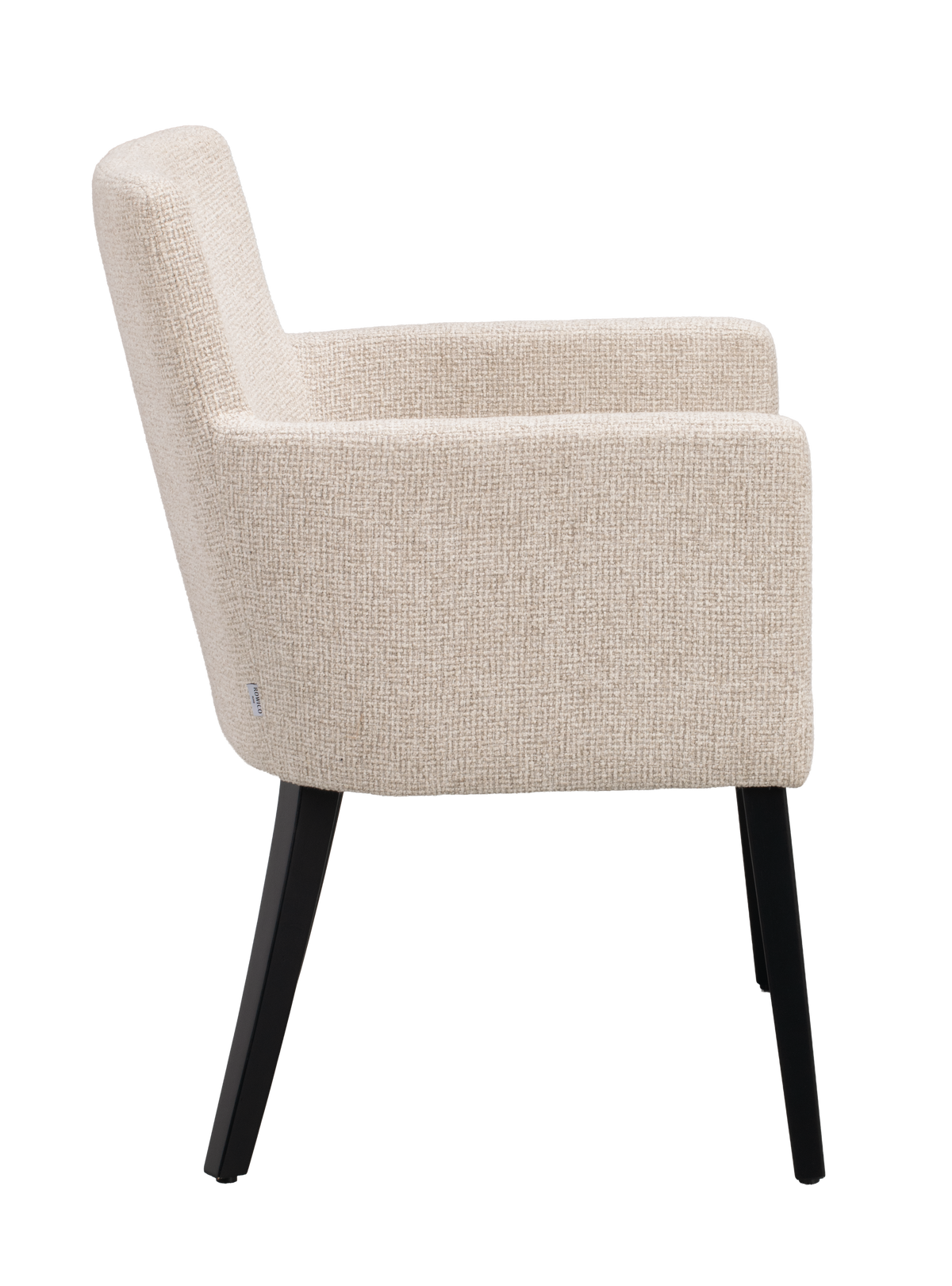 Polsterstuhl Hudson hellbeige, Eiche schwarz