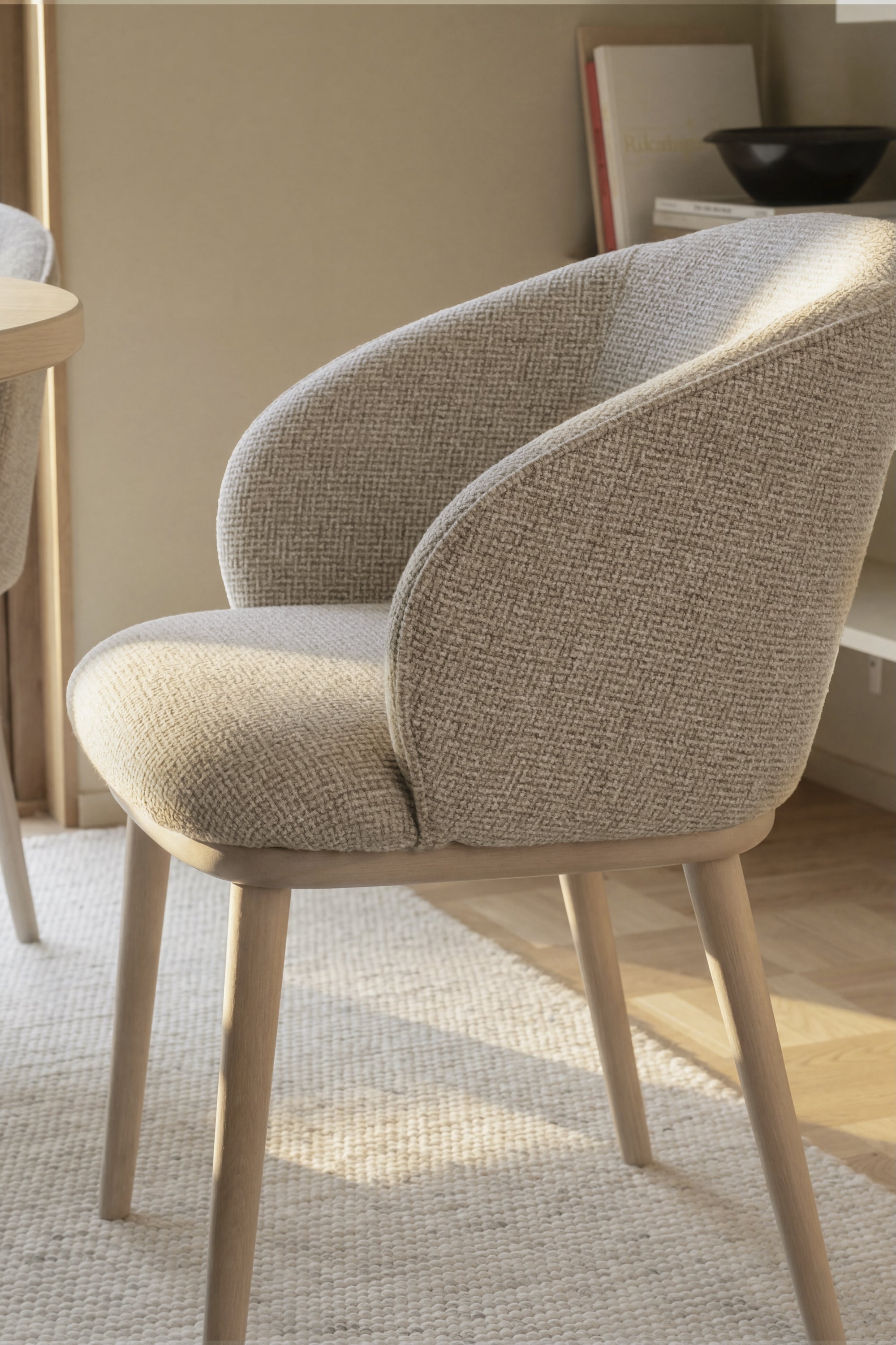 Polsterstuhl June beige, Eiche hell