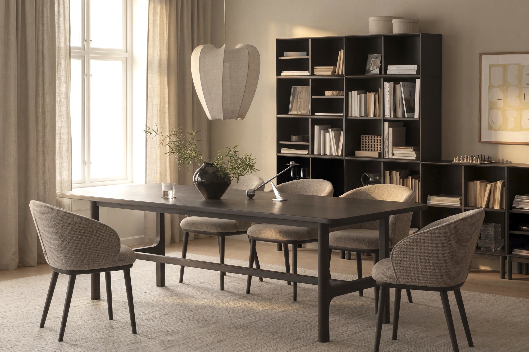 Polsterstuhl June beige, Eiche braun