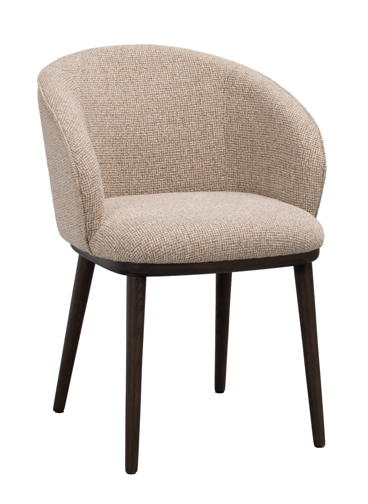 Polsterstuhl June beige, Eiche braun