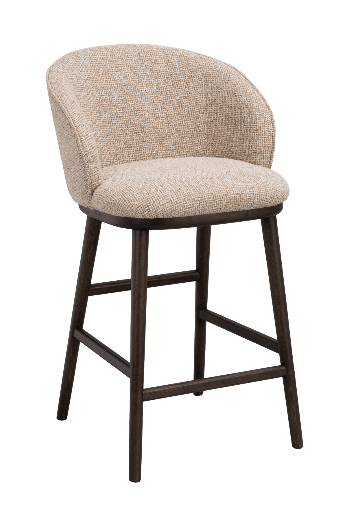 Barstuhl June beige, Eiche braun