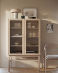 Vitrinenschrank H160cm, Eiche hell