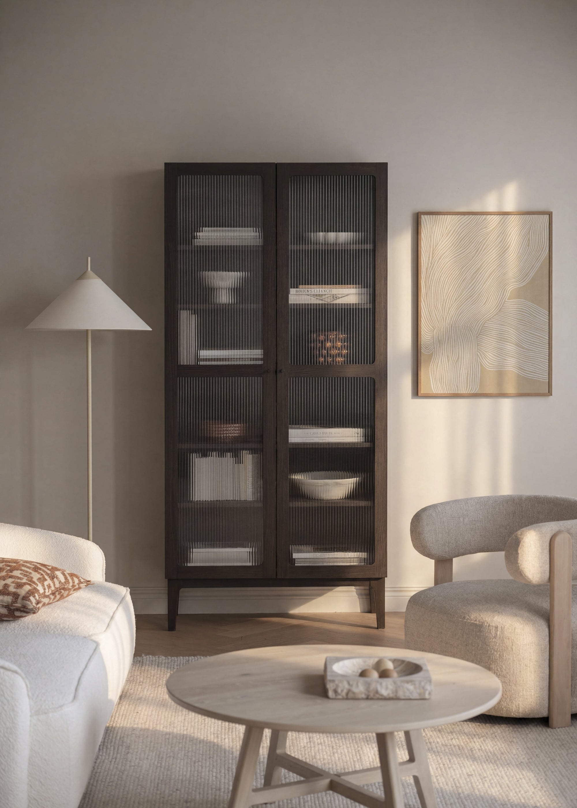 Vitrinenschrank H200cm, braun