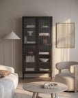 Vitrinenschrank H200cm, braun