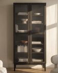 Vitrinenschrank H200cm, braun