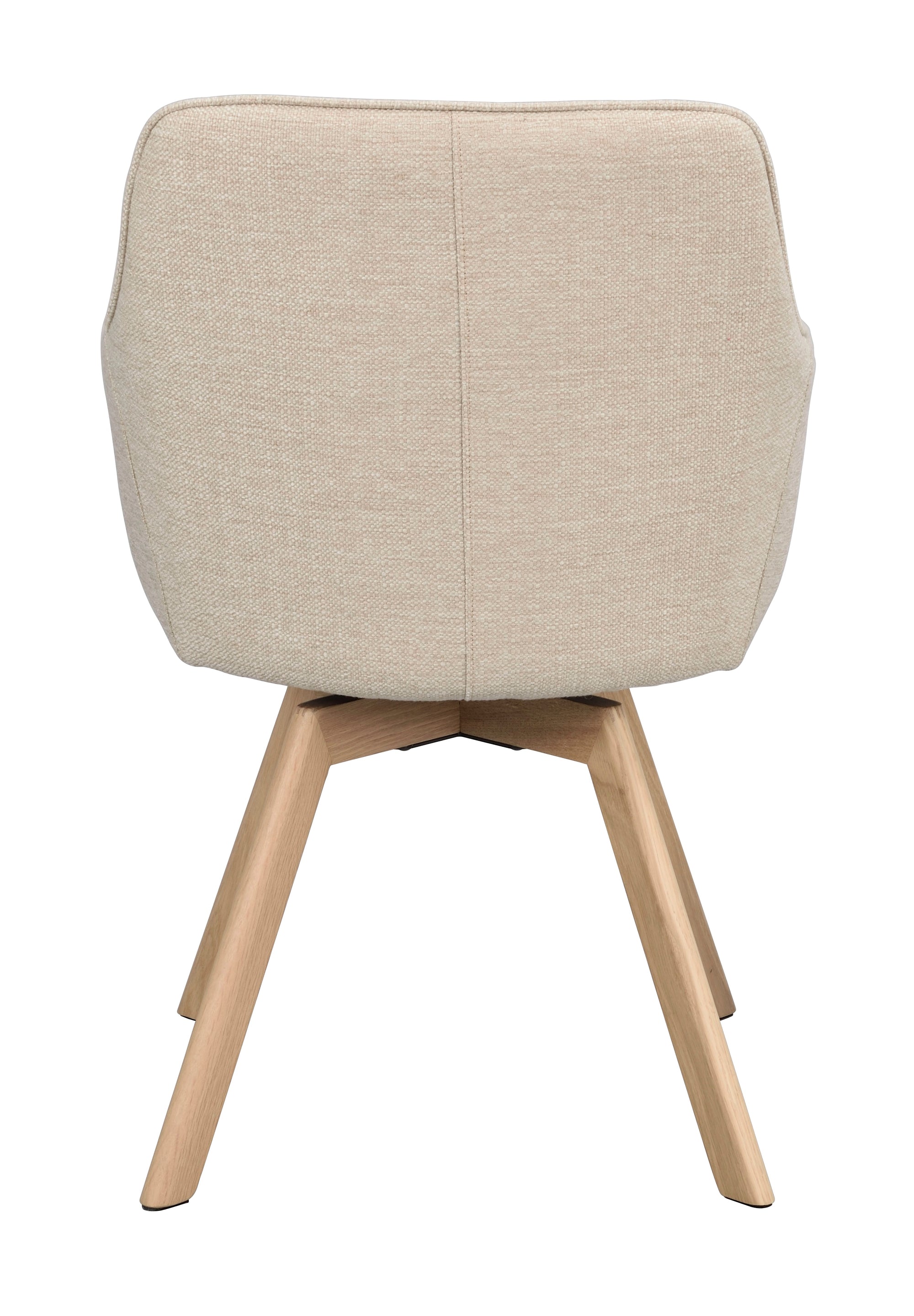 Polsterstuhl Lida mit Armlehne hellbeige | Eiche geölt