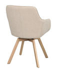 Polsterstuhl Lida mit Armlehne hellbeige | Eiche geölt