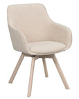 Polsterstuhl Lida mit Armlehne hellbeige | Eiche hell