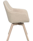Polsterstuhl Lida mit Armlehne hellbeige | Eiche hell