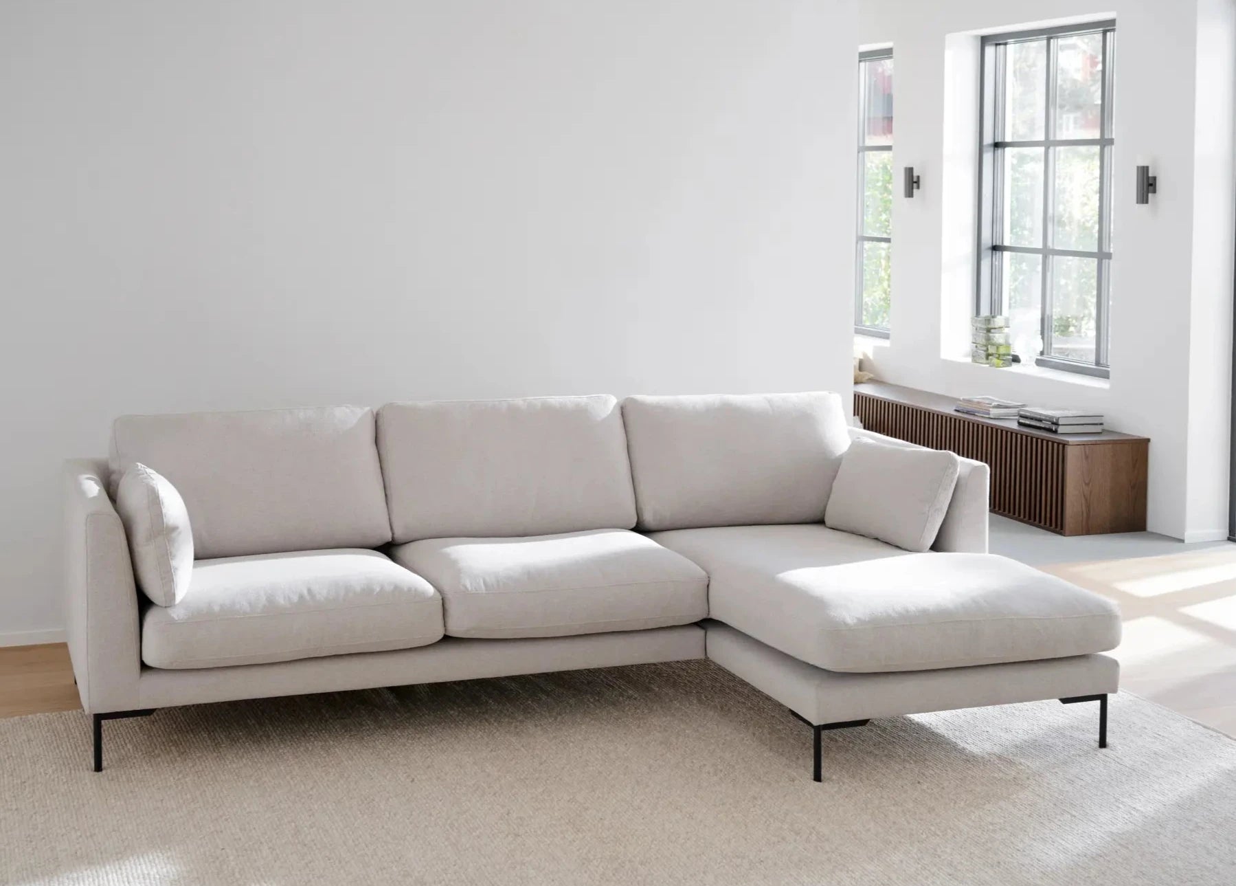 Ecksofa Corwin 3-Sitzer, hell-beige