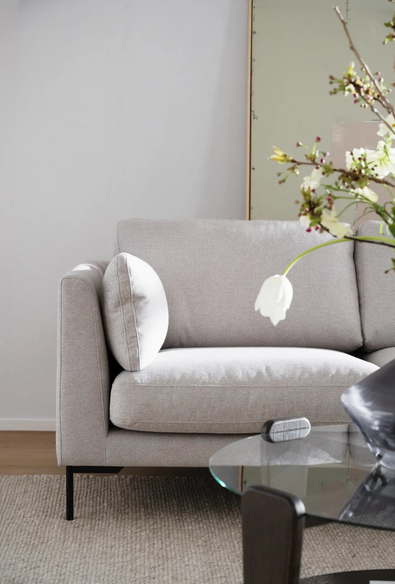 Ecksofa Corwin 3-Sitzer, hell-beige