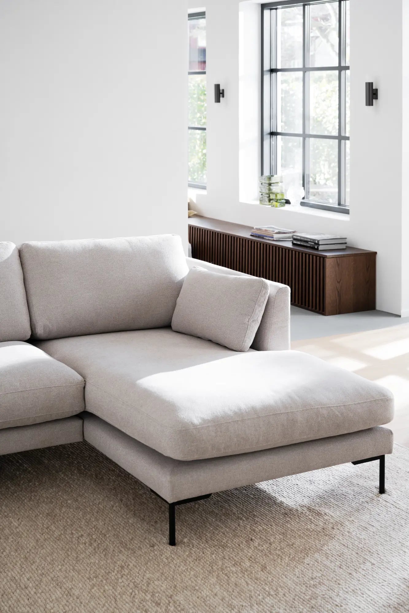 Ecksofa Corwin 3-Sitzer, hell-beige