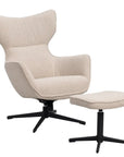 Sessel mit Fußhocker, beige