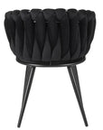 Polsterstuhl mit Armlehne, Samt schwarz