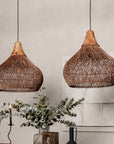 Hängelampe Rattan, braun