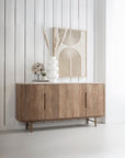 Anrichte Scala Teak | Mikrozement, sandfarben