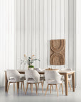 Esstisch Scala Teak | Mikrozement, sandfarben