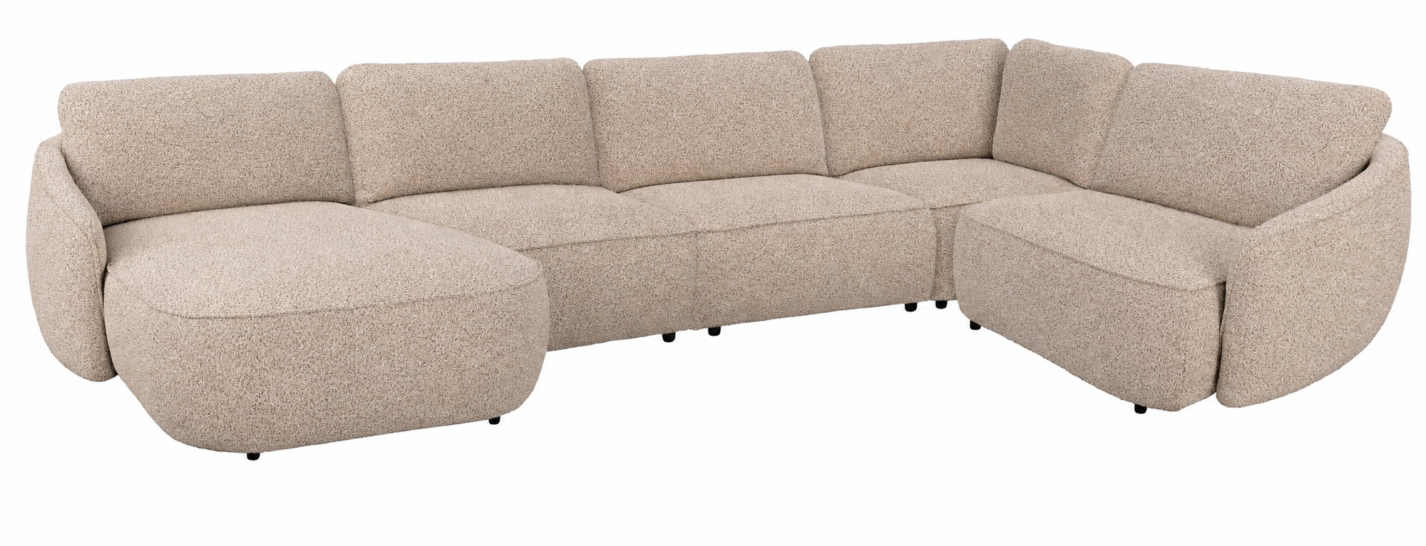 Lounge mit Chaiselongue links Boucle L400cm , beige