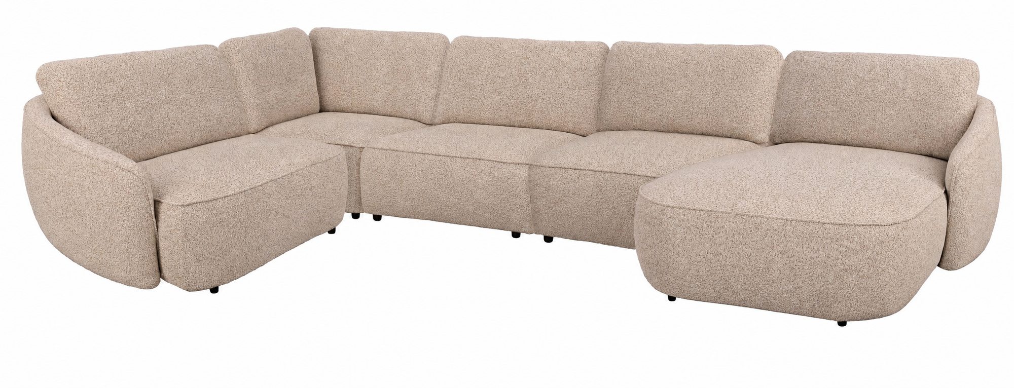 Lounge mit Chaiselongue rechts Boucle L400cm , beige