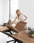 Massivholztisch Teak, ausziehbar