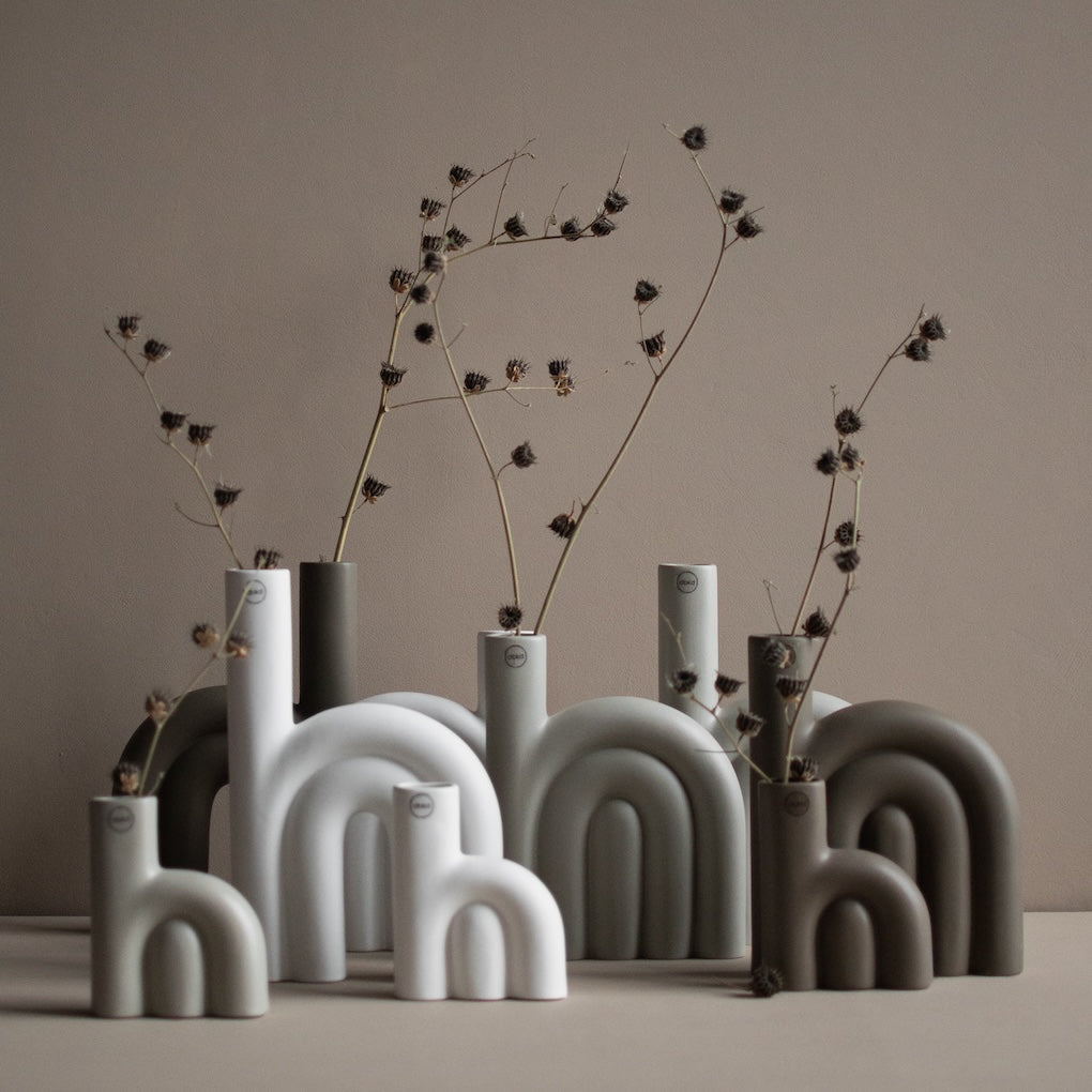 Keramikvase Rope, taupe