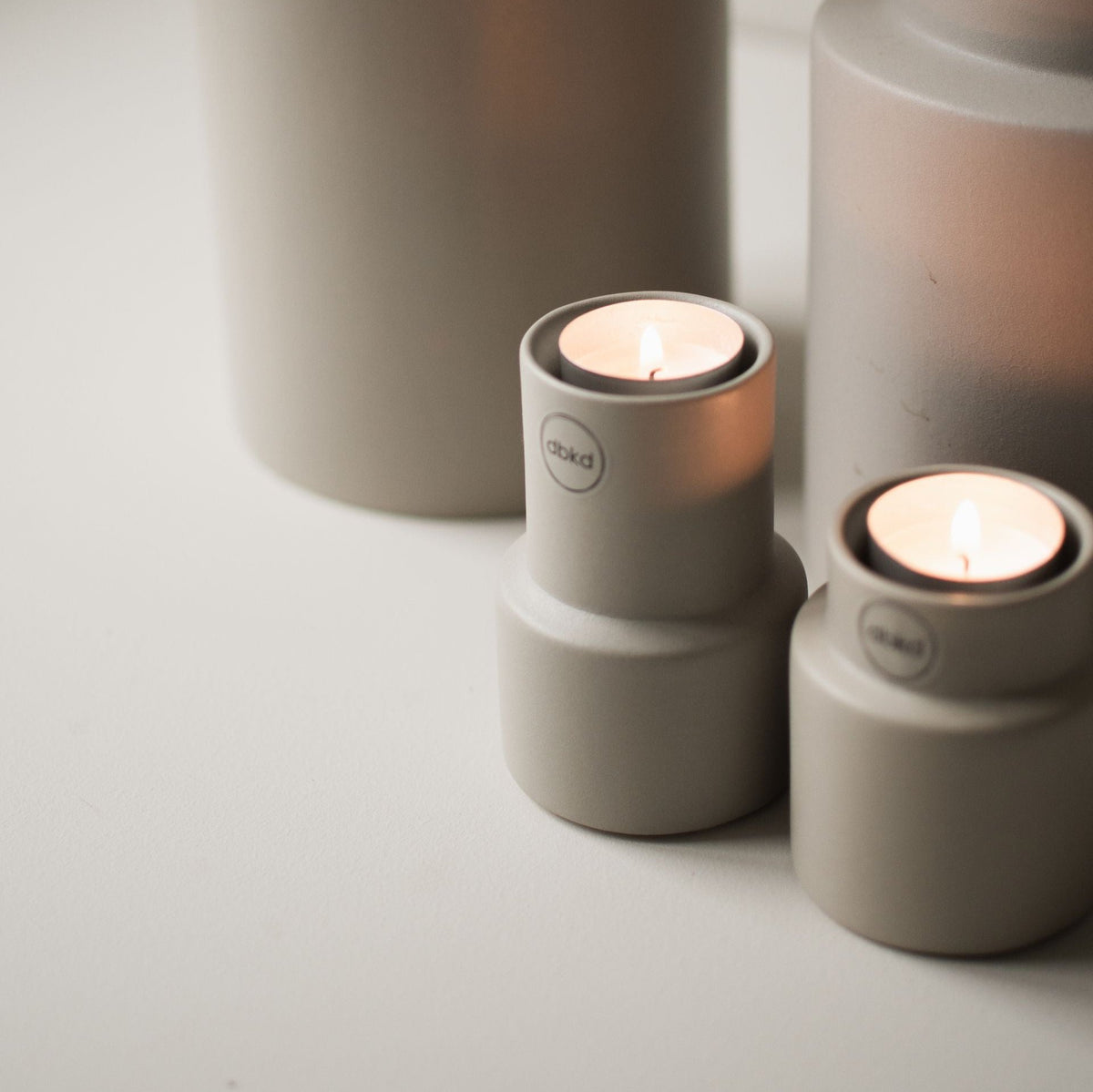 Teelichthalter Oblong groß, beige – timbershome