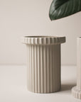 Vase Stripe groß, beige