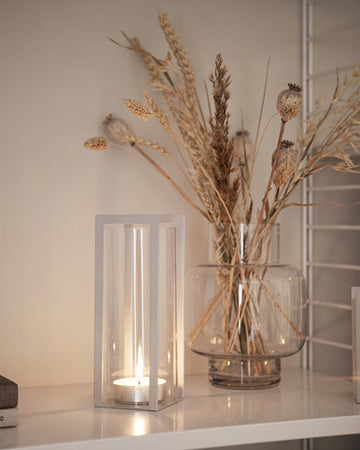 Laterne Traryd H 21cm, greige