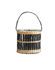 Rattan Laterne H10cm, schwarz